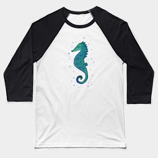 Seahorse with bubbles and stars Baseball T-Shirt